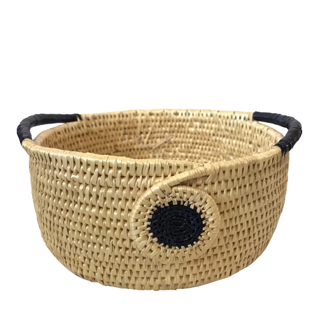 Artistry in Black: Handcrafted Sikki Grass Fruit Basket